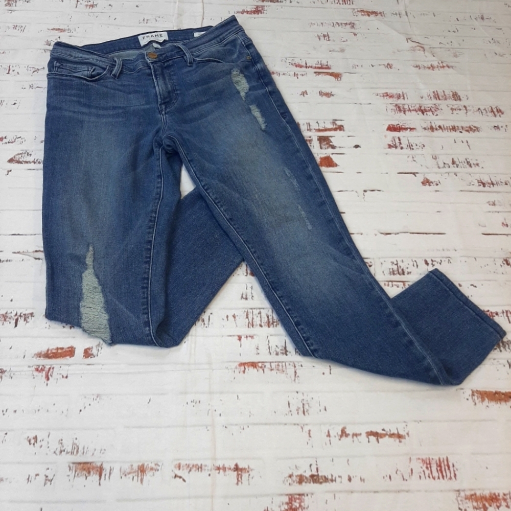 ***Frame Le Skinny de Jeanne skinny cropped jeans***